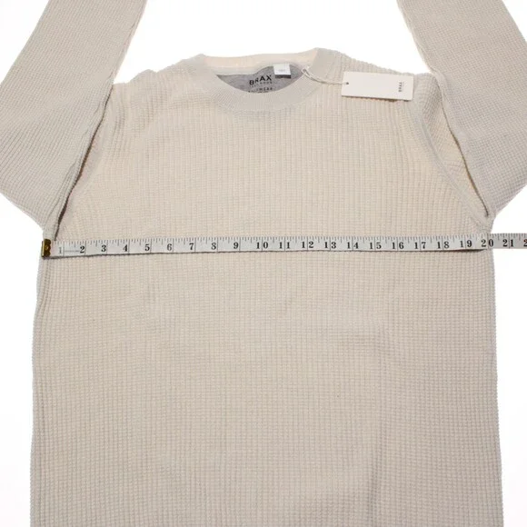 Brax NWT Rick Waffle Knit Pullover Sweater Size Large in Ivory Cotton Blend